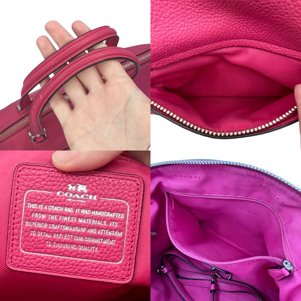 Coach Prairie Fuchsia Barbie Hot Pink Crossbody Top Handle Satchel Bag Purse - Picture 8 of 10